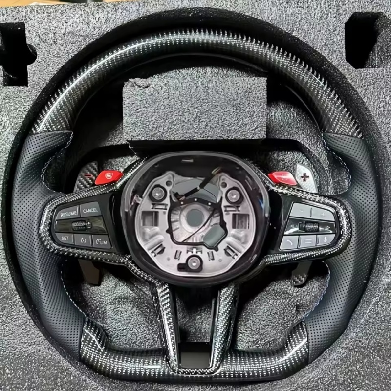 Car Accessories App - Car Steering Wheel Carbon Fiber Leather