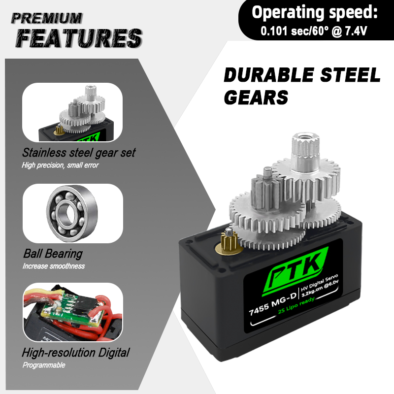 PTK 7455MG-D servo 12g Digital - D.A.D Car Accessories review and price