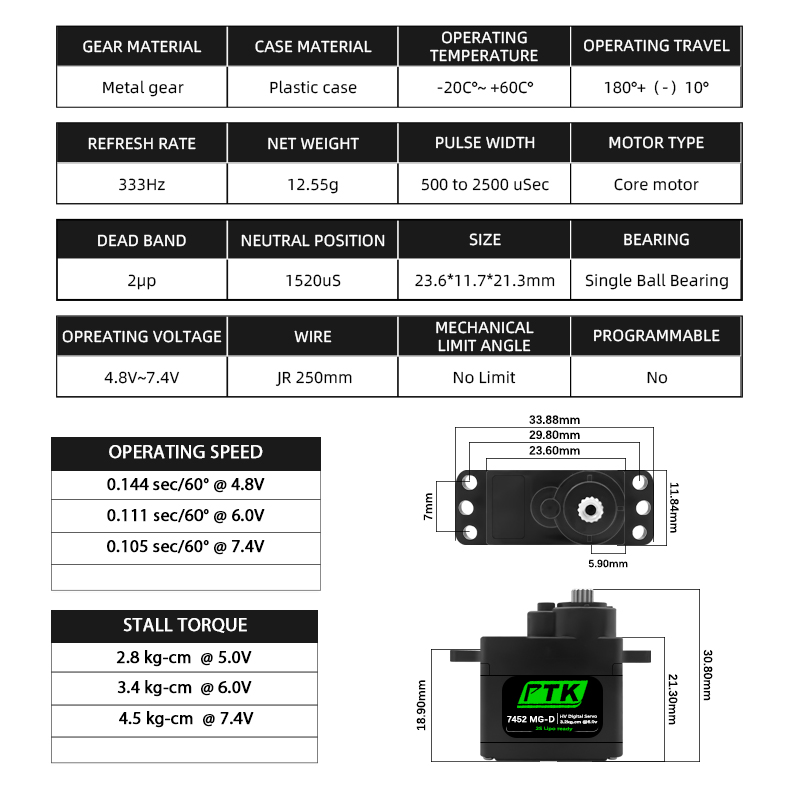 PTK 7452 MG-D 9g Digital Servo - D.A.D Car Accessories review and price